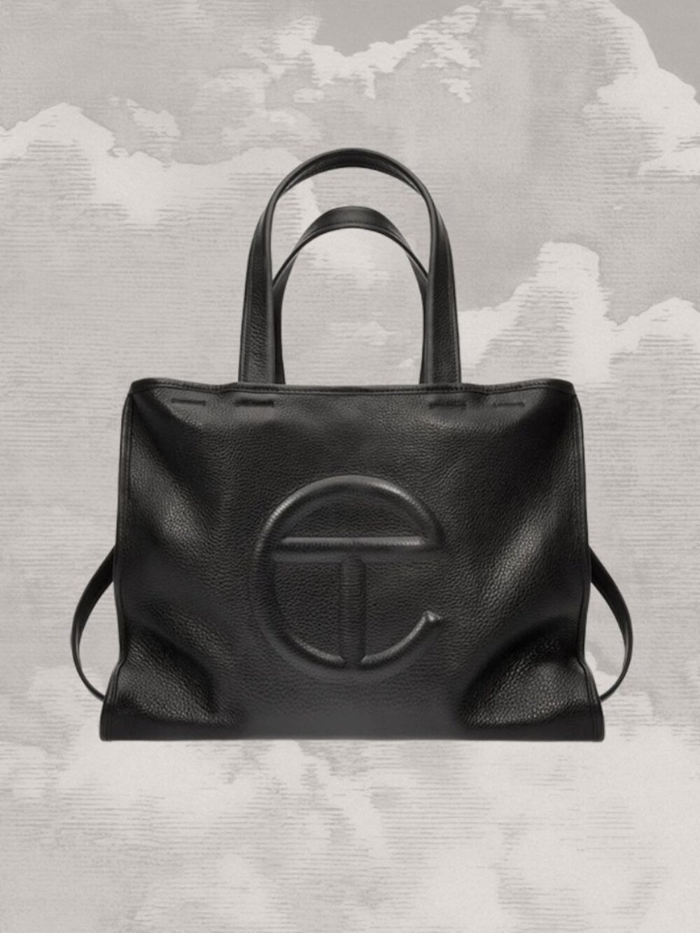 TELFAR Leather Black Medium Tote Bag Wilson's Full-grain Cow Leather